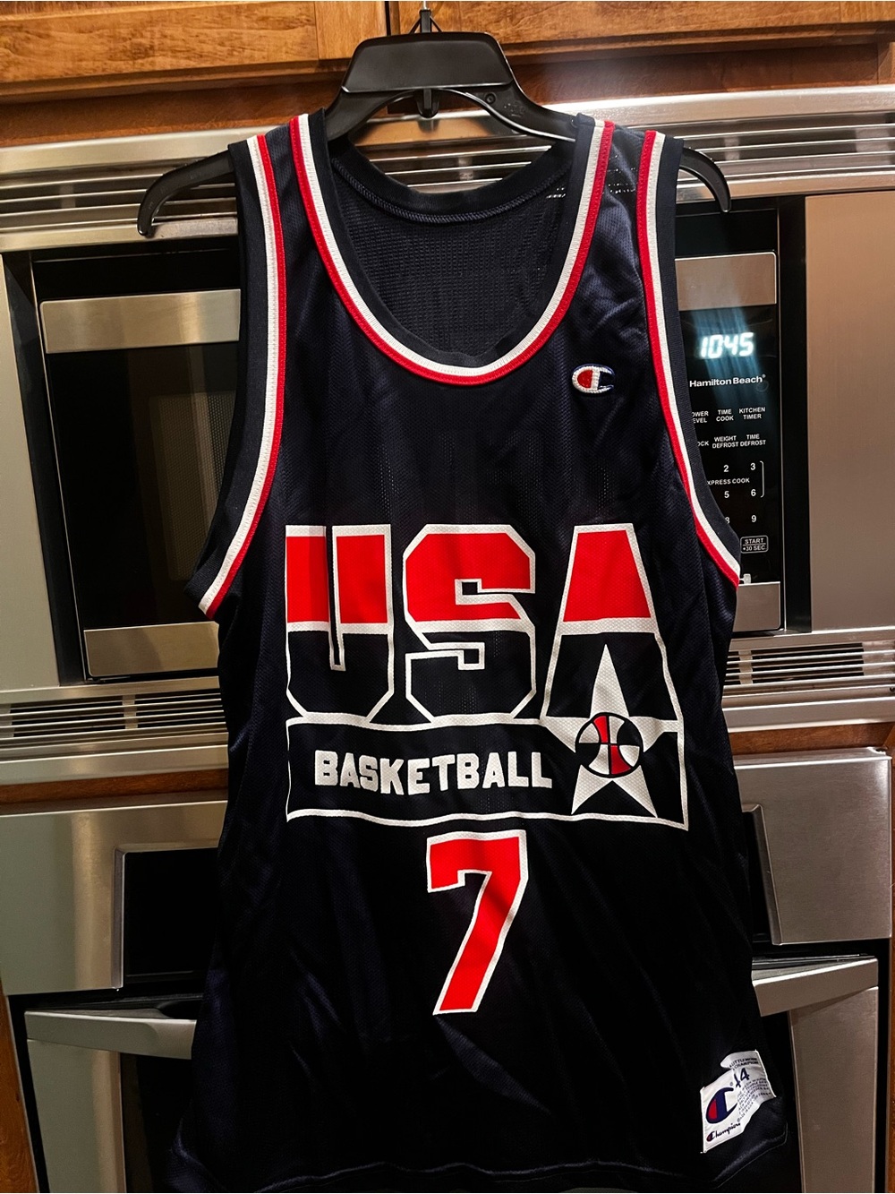Champion USA Basketball Jersey - Navy/Red #7 KEMP